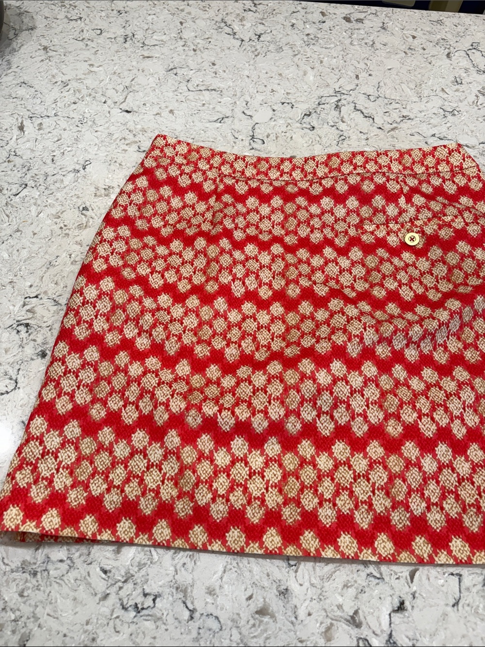 EP Pro Red and Cream Patterned Mini Skort - Picture 3 of 4